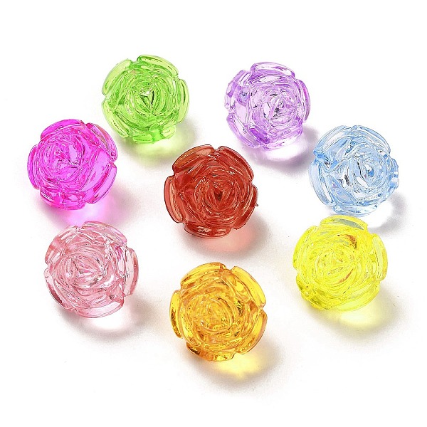 

PandaHall Transparent Acrylic Beads, Flower, Mixed Color, 18x18x16mm, Hole: 2.2mm, about: 261pcs/500g Acrylic Flower Multicolor