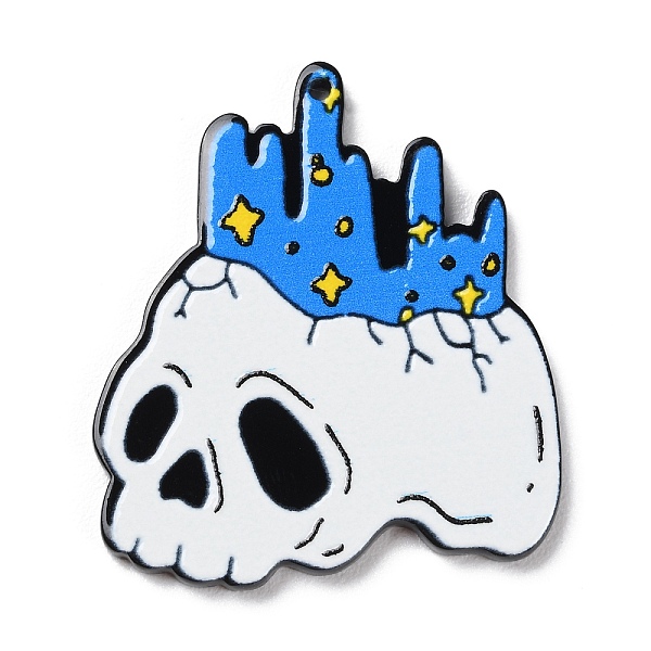 

PandaHall Halloween Theme Acrylic Pendant, Skull, 41x35x2.5mm, Hole: 1.6mm Acrylic Skull