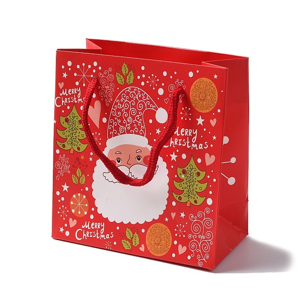 

PandaHall Christmas Santa Claus Print Paper Gift Bags with Nylon Cord Handle, Red, Rectangle, 14.9x13.9x0.5cm, Unfold: 13.9x7.1x14.9cm Paper...