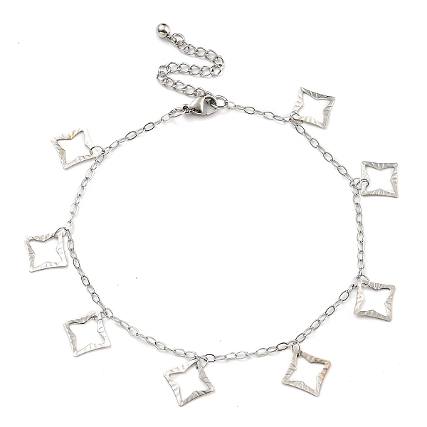 Non-Tarnish 304 Stainless Steel Cable Chain Hollow Charm Bracelets