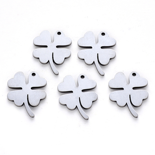 

PandaHall 304 Stainless Steel Pendants, Laser Cut, Clover, Stainless Steel Color, 17x13.5x1mm, Hole: 1.2mm 304 Stainless Steel Clover