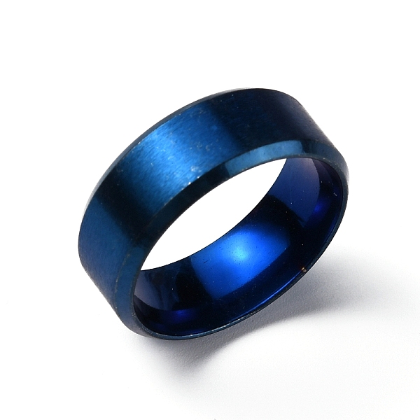

PandaHall Titanium Steel Wide Band Finger Rings for Women Men, Plain Band Rings, Blue, 8mm, Inner Diameter: US Size 9 1/4(19.1mm) Titanium...