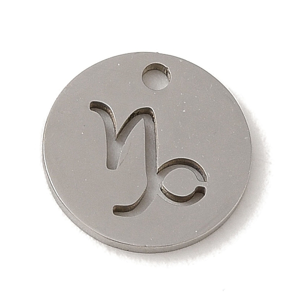 

PandaHall 201 Stainless Steel Charms, Laser Cut, Flat Round with Constellation Charm, Capricorn, 12x1mm, Hole: 1.5mm 201 Stainless Steel...