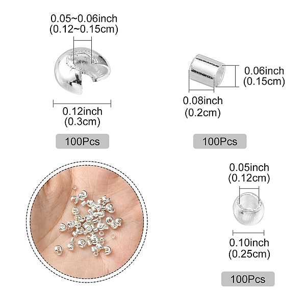 300 Couvre-perles à Sertir En Fer Et Laiton De 3 Styles.