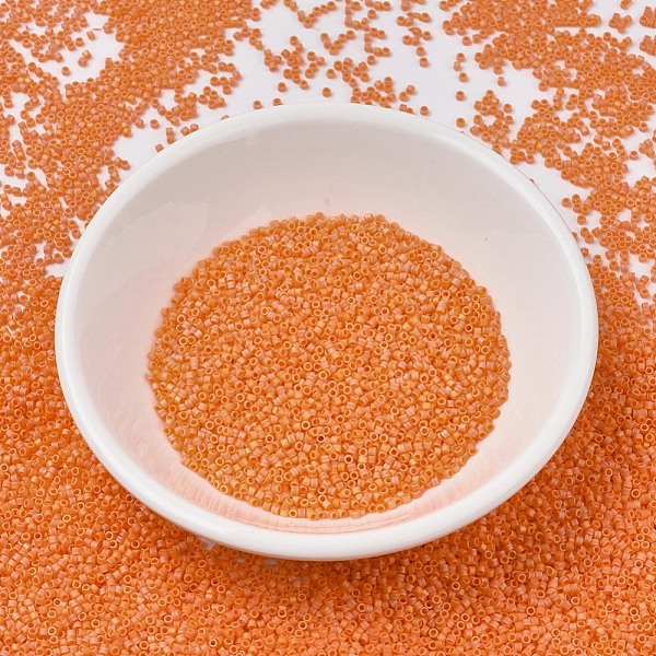 

PandaHall MIYUKI Delica Beads, Cylinder, Japanese Seed Beads, 11/0, (DB1593) Matte Opaque Mandarin AB, 1.3x1.6mm, Hole: 0.8mm, about..., Orange