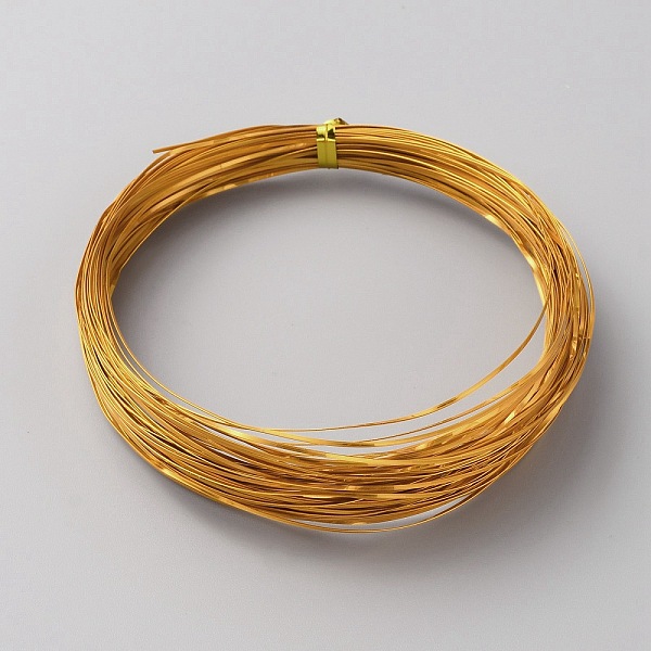 

PandaHall Aluminum Wire, Flat, for Crafts Jewelry Making, Goldenrod, 1x0.3mm, about 65.62 Feet(20m)/Roll Aluminum Flat Gold