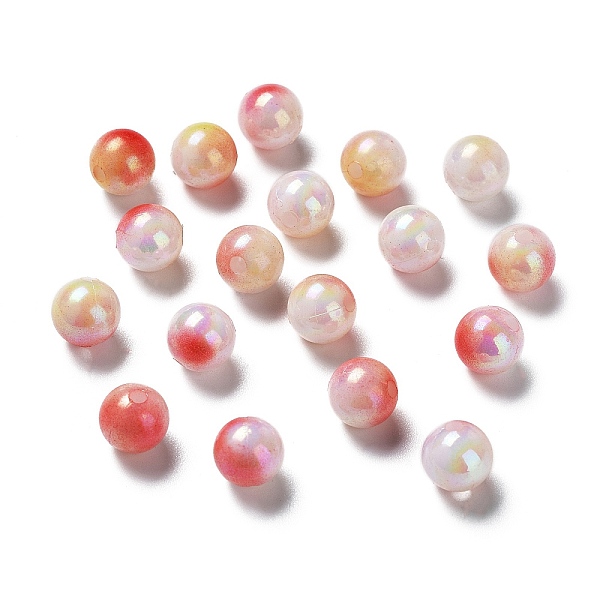 

PandaHall Two Tone Opaque Acrylic Beads, Round, Tomato, 8mm, Hole: 1.8mm, about 2000pcs/500g Acrylic Round Red