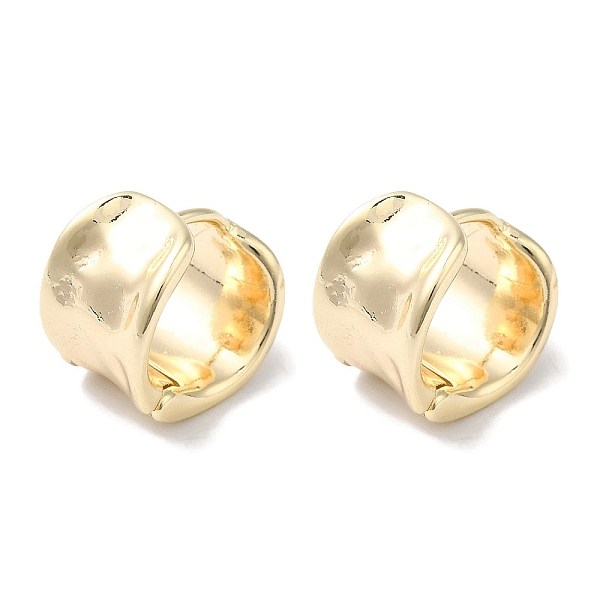 

PandaHall Ring Brass Hoop Earrings for Women, Real 18K Gold Plated, 11x8mm Brass Ring