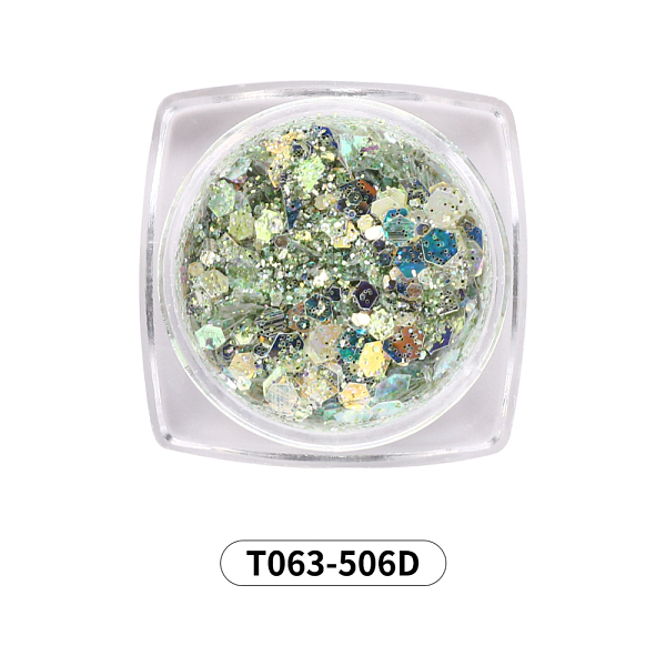 

PandaHall Shiny Nail Art Decoration Accessories, with Glitter Powder and Sequins, DIY Sparkly Paillette Tips Nail, Light Green...
