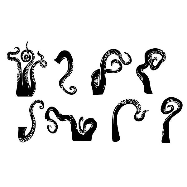 

PandaHall PVC Wall Stickers, for Wall Decoration, Octopus Pattern, 300x500mm PVC Octopus Black