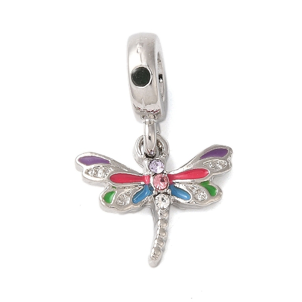 

PandaHall Rack Plating Alloy Rhinestone European Dangle Charms, Large Hole Dragonfly Pendants with Colorful Enamel, Cadmium Free & Nickel..., Multicolor
