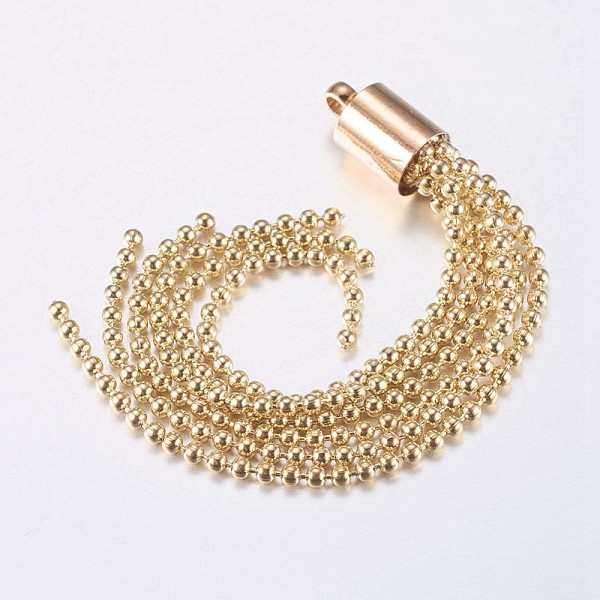 

PandaHall Iron Ball Chain Tassel Pendants, Big Pendants, Light Gold, 81x5mm, Hole: 2mm Iron
