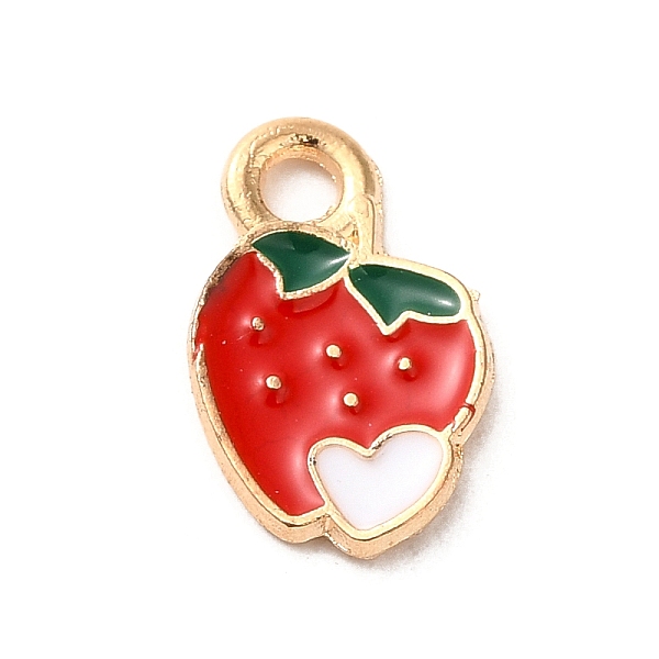 

PandaHall Alloy Enamel Pendants, Light Gold, Fruit, Strawberry, 13x9x1.5mm, Hole: 1.6mm Alloy+Enamel Strawberry