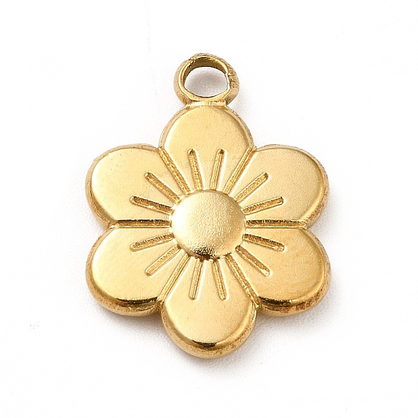 

PandaHall Ion Plating(IP) 201 Stainless Steel Pendants, Flower Charms, Golden, 19x14x2.5mm, Hole: 2.5mm 201 Stainless Steel Flower