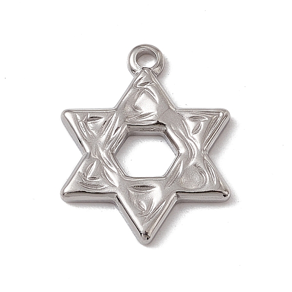 

PandaHall 304 Stainless Steel Pendants, Star of David Charm, Stainless Steel Color, 17x13.5x1.5mm, Hole: 1.4mm 304 Stainless Steel Others