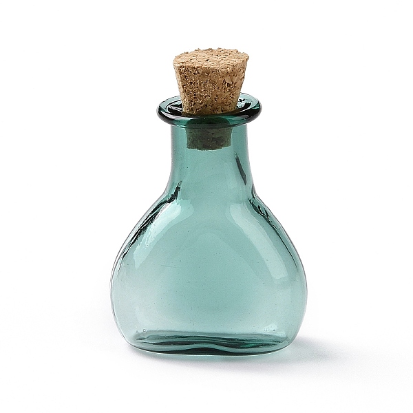 

PandaHall Miniature Glass Bottles, with Cork Stoppers, Empty Wishing Bottles, for Dollhouse Accessories, Jewelry Making, Teal, 11x21x30mm..., Cyan