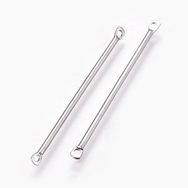 

PandaHall Brass Bar Links, Platinum, 35x1mm, Hole: 1mm Brass Others