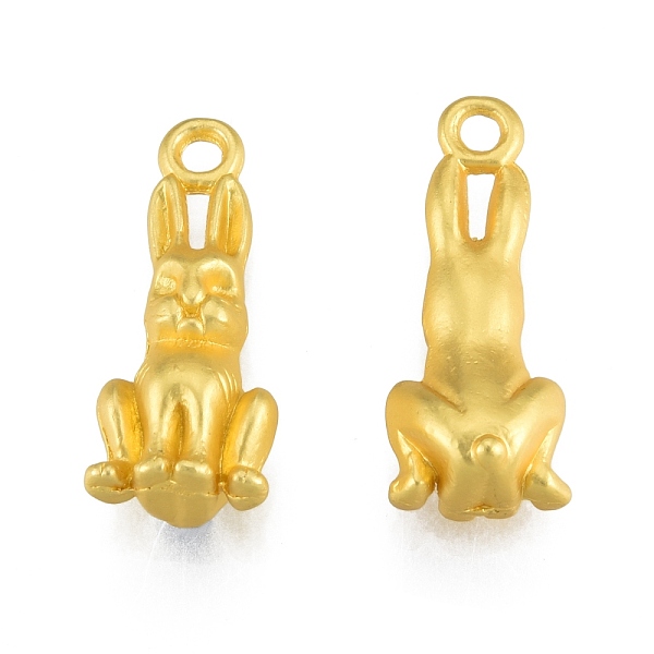 

PandaHall Alloy Pendants, Matte Style, Rabbit, Matte Gold Color, 23.5x9.5x7mm, Hole: 2mm Alloy Rabbit