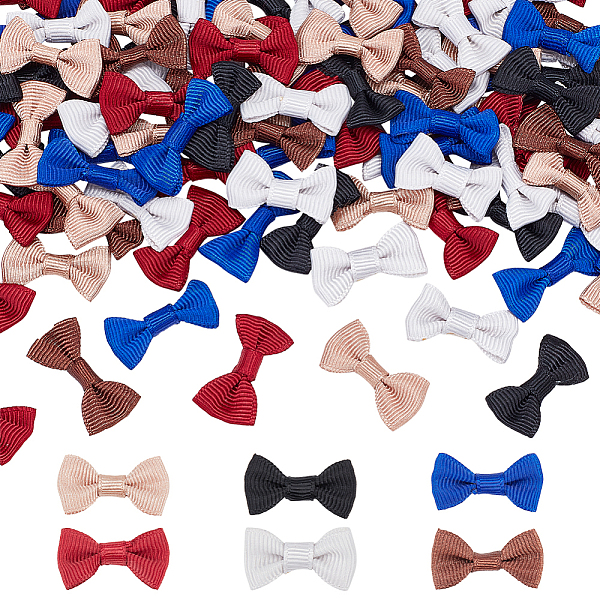 

PandaHall PH 120pcs Grosgrain Ribbon Bowknots, Mini Bow Ties Embellishment Handmade Woven Hair Bows for DIY Crafting Hair Clips Pets Hair..., Multicolor