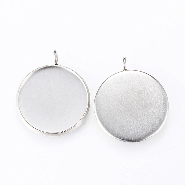 

PandaHall 304 Stainless Steel Pendant Cabochon Settings, Plain Edge Bezel Cups, Flat Round, Stainless Steel Color, Tray: 12mm, 18x14x2mm...