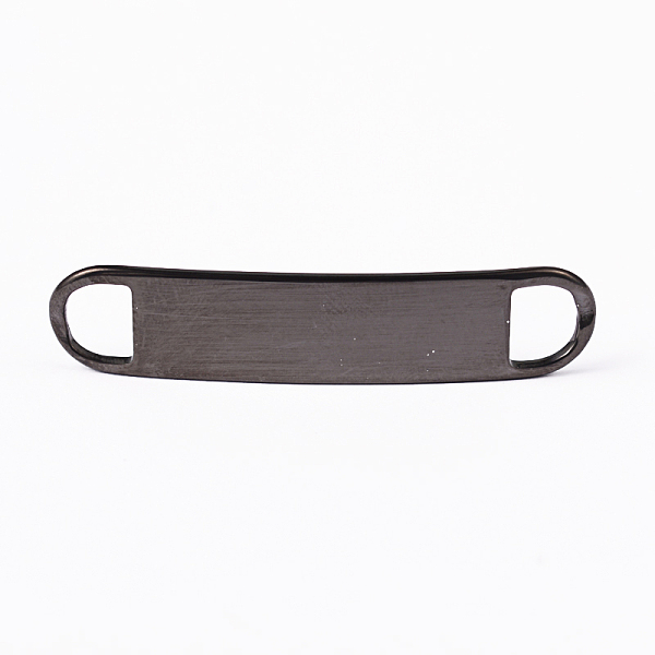 

PandaHall Rectangle 304 Stainless Steel Blank Tag Links connectors, Electrophoresis Black, 45x10x1mm, Hole: 6x7mm 304 Stainless Steel...