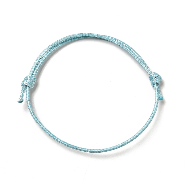 

PandaHall Korean Waxed Polyester Cord Bracelet Making, Sky Blue, Adjustable Diameter: 40~70mm Polyester Blue