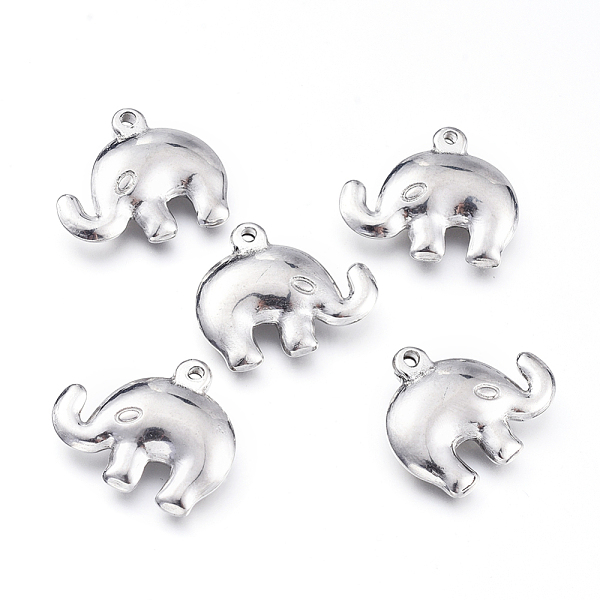 

PandaHall 304 Stainless Steel Pendants, Elephant, Stainless Steel Color, 17.5x20.5x4.5mm, Hole: 1.5mm 304 Stainless Steel Elephant