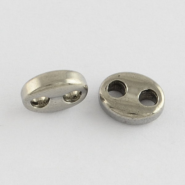

PandaHall 304 Stainless Steel Spacer Beads, Oval, Stainless Steel Color, 7x9x3mm, Hole: 2mm 304 Stainless Steel Oval