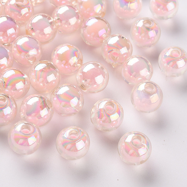 

PandaHall Transparent Acrylic Beads, Bead in Bead, AB Color, Round, Pink, 9.5x9mm, Hole: 2mm Acrylic Round Pink