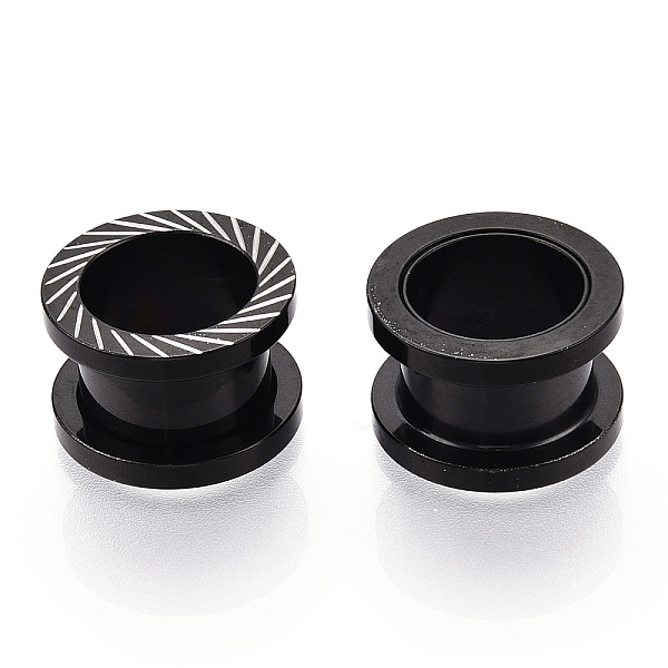 

PandaHall 316 Surgical Stainless Steel Grooved Beads, Column, Black, 12x10mm, Hole: 6.5mm 316 Surgical Stainless Steel Column