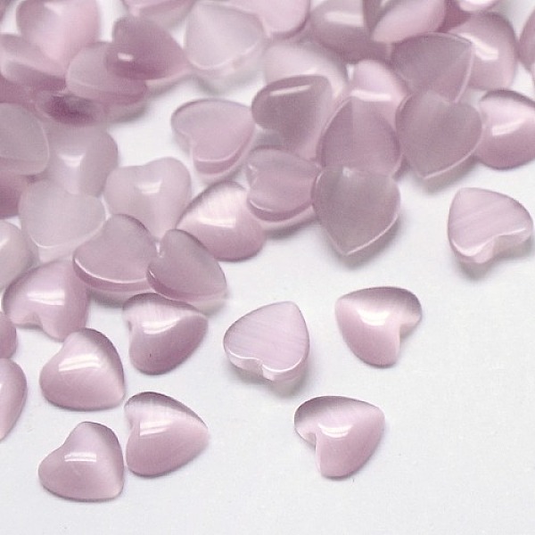 

PandaHall Cat Eye Cabochons, Heart, Thistle, 10x10x2.5mm Glass Heart Purple