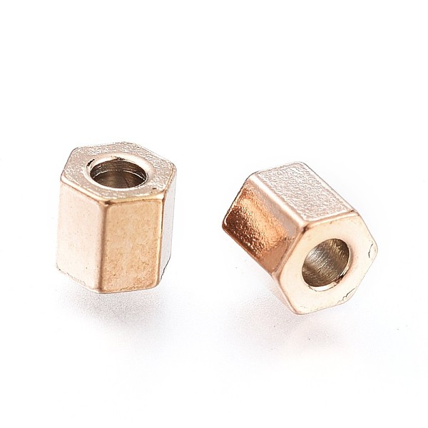 

PandaHall Ion Plating(IP) 304 Stainless Steel Spacer Beads, Hexagon, Rose Gold, 4x4x4mm, Hole: 1.8mm 304 Stainless Steel Hexagon
