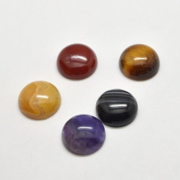 

PandaHall Natural Gemstone Cabochons, Half Round/Dome, Mixed Stone, 12x5mm Mixed Stone Half Round Multicolor