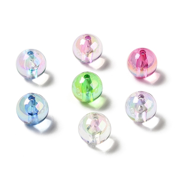 

PandaHall UV Plating Rainbow Iridescent Acrylic Beads, Round, Mixed Color, 15~15.5x15.5~16mm, Hole: 2.7mm Acrylic Round Multicolor