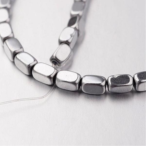 

PandaHall Electroplate Non-magnetic Synthetic Hematite Bead Strands, Cuboid, Silver Plated, 4x3x3mm, Hole: 1mm, about 90pcs/strand, 15.7...