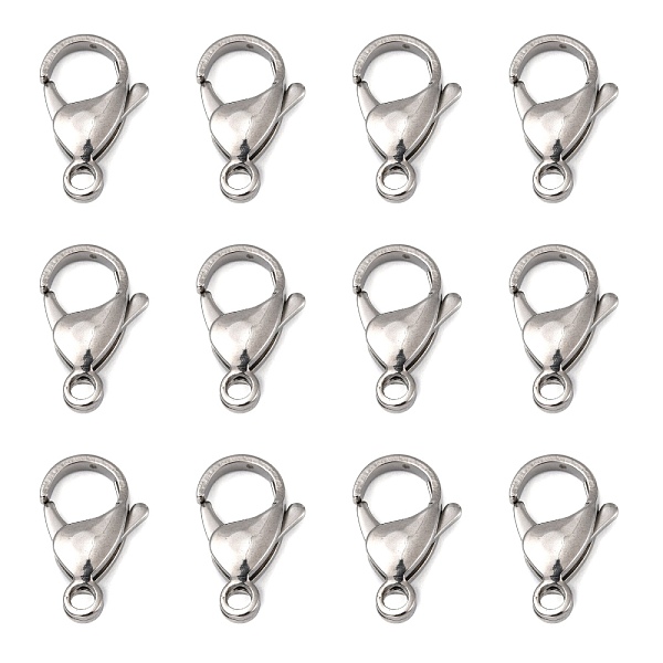 

PandaHall Polished 316 Surgical Stainless Steel Lobster Claw Clasps, Parrot Trigger Clasps, Stainless Steel Color, 19x12x5mm, Hole: 3mm 316...