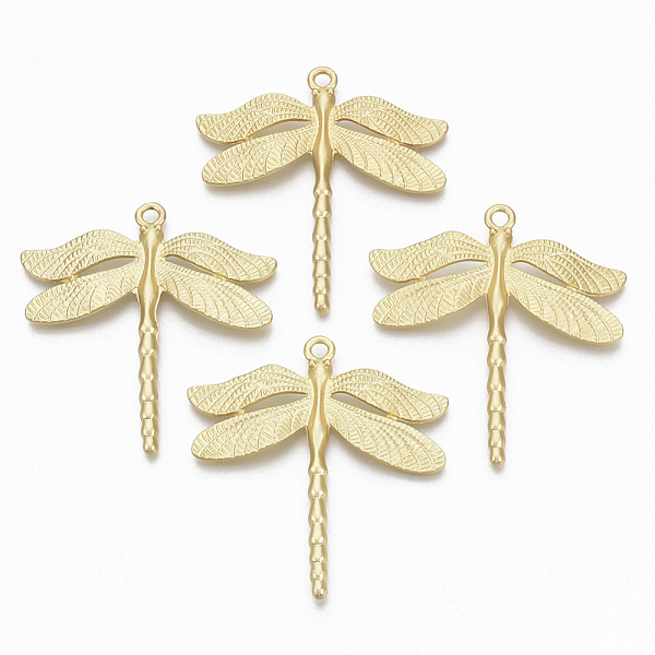 

PandaHall Alloy Big Pendants, Matte Style, Cadmium Free & Nickel Free & Lead Free, Dragonfly, Real 14K Gold Plated, 53.5x50x3mm, Hole: 3mm...