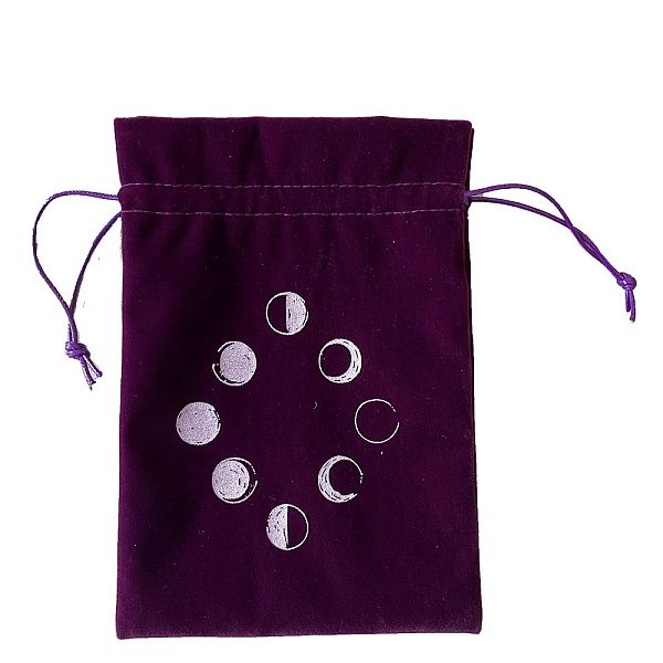 

PandaHall Velvet Tarot Cards Storage Bags, Tarot Desk Storage Holder, Purple, Moon Phase Pattern, 18x13cm Velvet Moon Purple