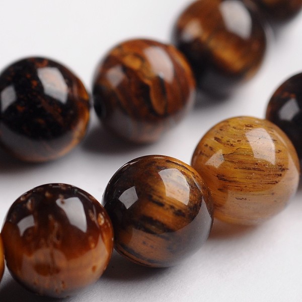 

PandaHall Round Natural Tiger Eye Gemstone Bead Strands, 6mm, Hole: 1mm, about 63pcs/strand, 14.9 inch Tiger Eye Round
