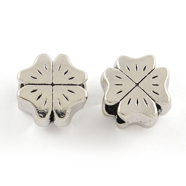 

PandaHall Tibetan Style Alloy European Large Hole Beads, Cadmium Free & Lead Free, Clover, Antique Silver, 10x10x6mm, Hole: 4mm, about...