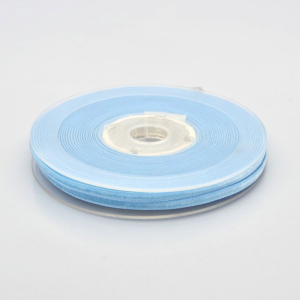 

PandaHall Polyester Velvet Ribbon for Gift Packing and Festival Decoration, Light Sky Blue, 1/8 inch(4mm), about 100yards/roll(91.44m/roll)...