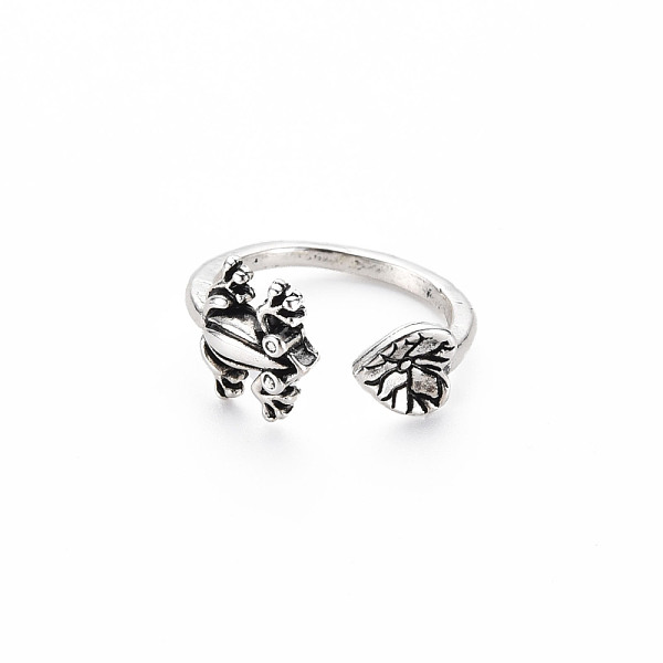 

PandaHall Men's Alloy Cuff Finger Rings, Open Rings, Cadmium Free & Lead Free, Frog, Antique Silver, US Size 7 1/2(17.7mm) Alloy