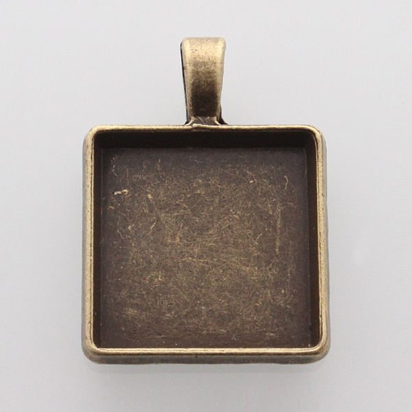 

PandaHall Alloy Pendant Cabochon Settings, Plain Edge Bezel Cups, Square, Cadmium Free & Nickel Free & Lead Free, Antique Bronze, Tray...