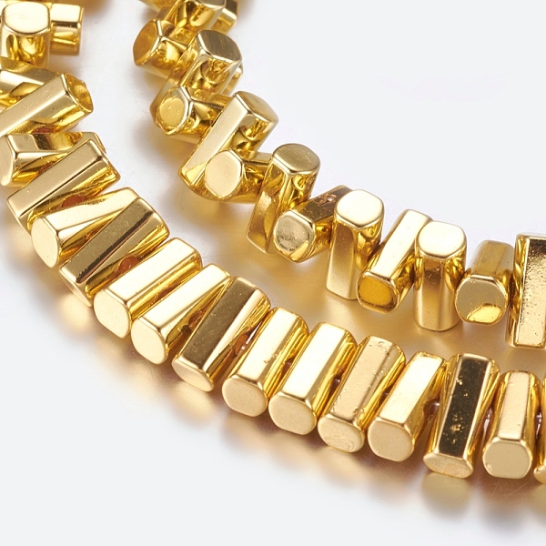 

PandaHall Non-magnetic Synthetic Hematite Beads Strands, Column, Golden Plated, 6.5x3mm, Hole: 1mm, about 49pcs/strand, 15.9 inch(40.5cm)...