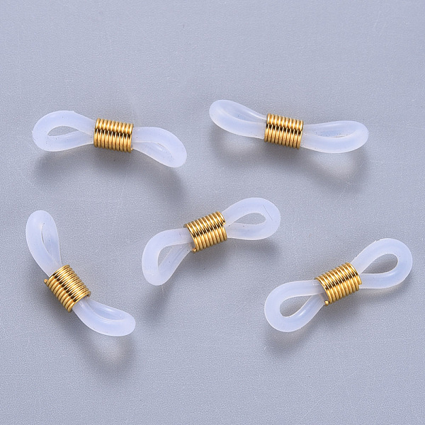 

PandaHall Eyeglass Holders, Glasses Rubber Loop Ends, with 304 Stainless Steel Findings, Golden, 20x5mm Synthetic Rubber