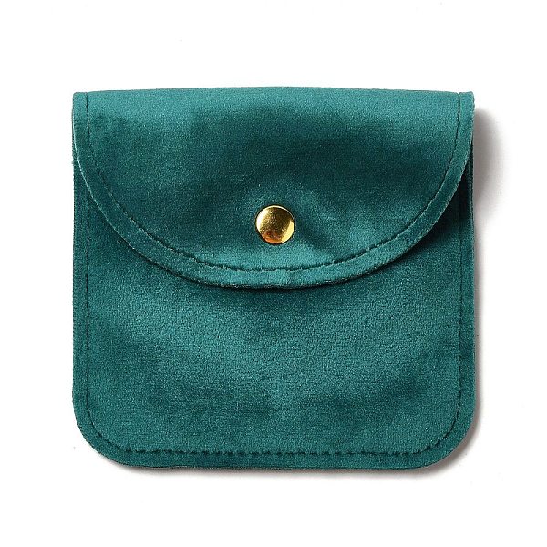 

PandaHall Velvet Jewelry Storage Pouches, Square Jewelry Bags with Golden Tone Snap Fastener, for Earring, Rings Storage, Teal..., Cyan