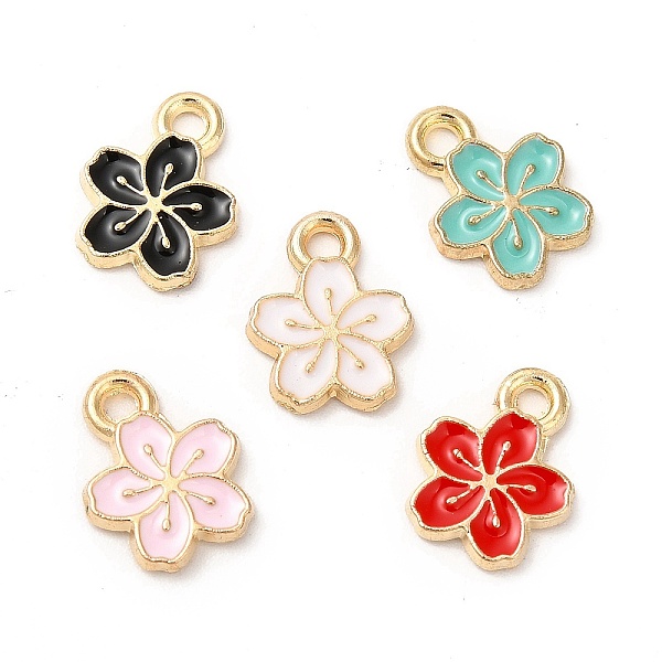 

PandaHall Alloy Enamel Charms, Cadmium Free & Nickel Free & Lead Free, Golden, Flower Charm, Mixed Color, 12x9x1.5mm, Hole: 1.6mm..., Multicolor
