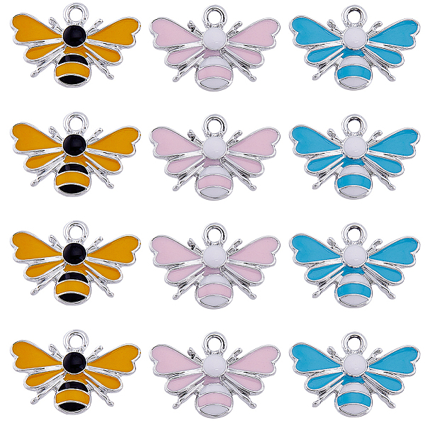 

PandaHall SUNNYCLUE 1 Box 30Pcs Bee Charms Bee Charm Bulk Insect Charms Honeybee Charms Honey Bee Charm Bee Enamel Charm Silver Spring...