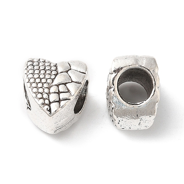 

PandaHall Rack Plating Alloy European Beads, Cadmium Free & Nickel Free & Lead Free, Large Hole Beads, Heart, Antique Silver, 9.5x9x7mm...