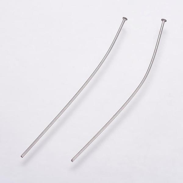 

PandaHall 304 Stainless Steel Flat Head Pins, Stainless Steel Color, 50x0.7mm, 21 Gauge, Head: 1.5mm 304 Stainless Steel